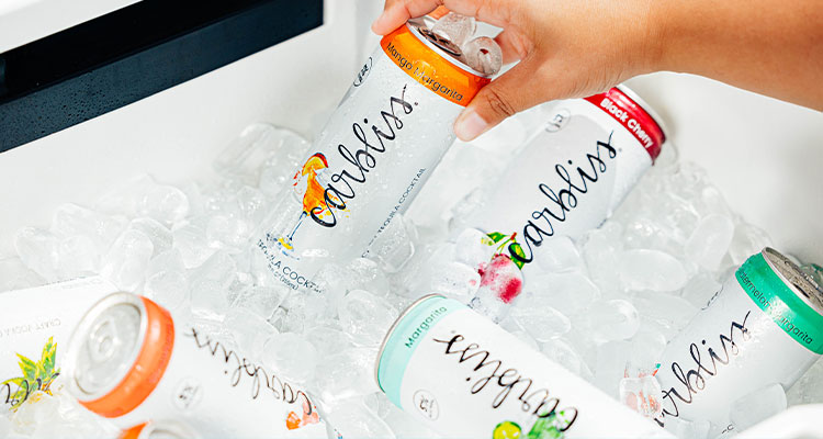 Discover how Carbliss achieved 27,000 percent growth in three years Cans of Carbliss cocktails in a cooler