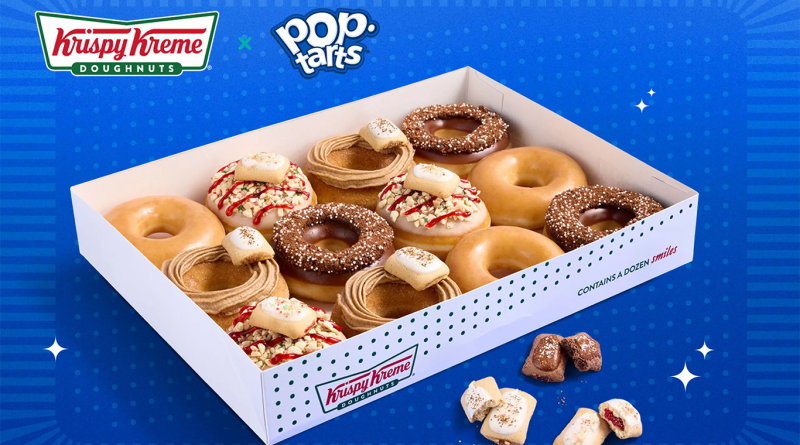 New Krispy Kreme’s Pop-Tarts Doughnuts are the Ultimate Treat Pop-Tarts doughnuts Krispy Kreme ad showing box full of the limited edition doughnuts